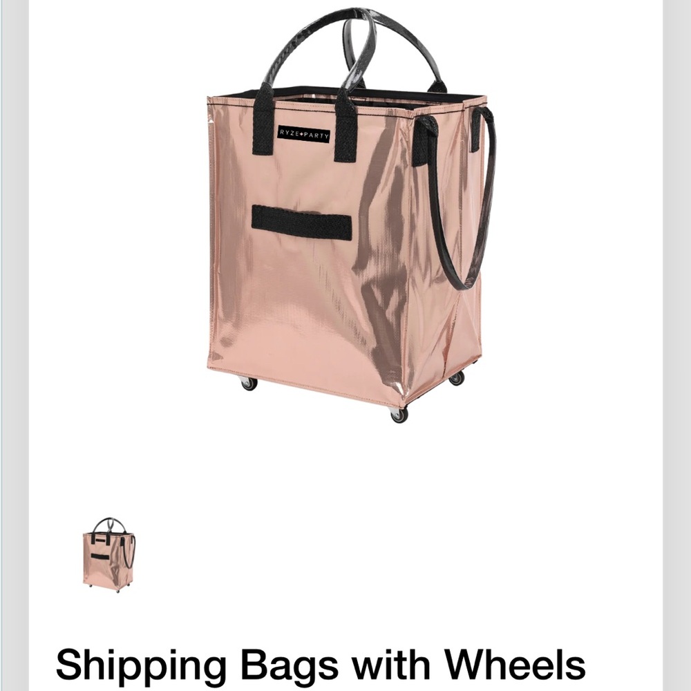 RYZE PARTY Rose Gold Shipping Bag with Wheels